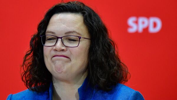 Predsednica nemačke Socijaldemokratske partije (SPD) Andrea Nales - Sputnik Srbija