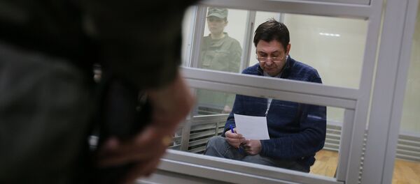 Urednik portala RIA Novosti Ukrajina Kiril Višinski na zasedanju apelacionog suda u Hersonu - Sputnik Srbija