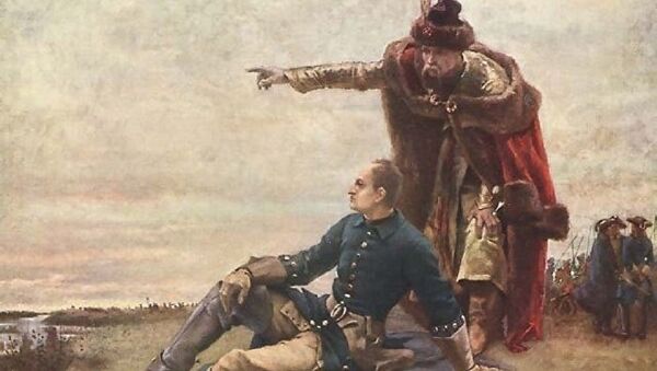 Karl XII i Mazepa na obali Dnjepra nakon Poltavke bitke - Sputnik Srbija