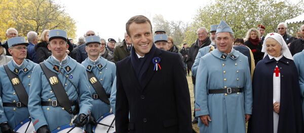 Predsednik Francuske Emanuel Makron na obeležavanju stogodišnjice završetka Prvog svetskog rata - Sputnik Srbija