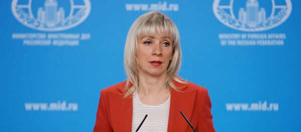Портпаролка Министарства спољних послова Марија Захарова на редовном брифингу Портпаролка Министарства спољних послова Марија Захарова на редовном брифингу - Sputnik Србија