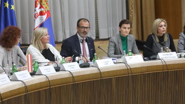 Ana Brnabić na sastanku sa šefom Delegacije EU Semom Fabricijem i ambasadorima zemalja EU - Sputnik Srbija