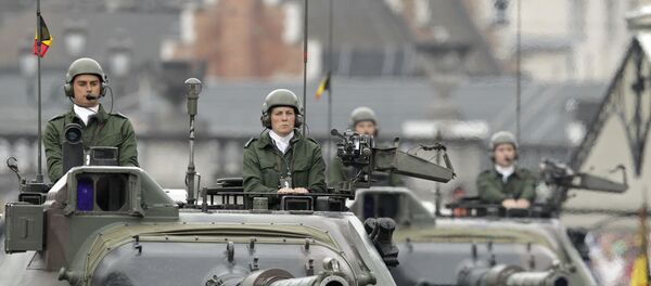 Tenkovski bataljon na vojnoj paradi za Nacionalni dan Belgije u Briselu - Sputnik Srbija