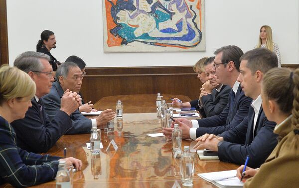 Predsednik Vučić na sastanku sa ambasadorima Rusije i Kine - Sputnik Srbija