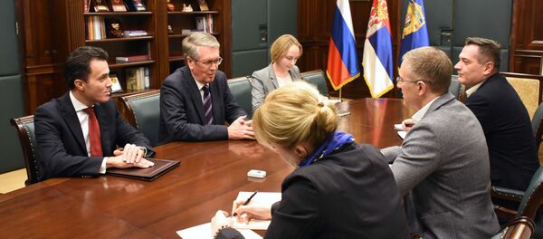 Амбасадор Русије у Београду Александар Чепурин и министар унутрашњих послова Небојша Стефановић Амбасадор Русије у Београду Александар Чепурин и министар унутрашњих послова Небојша Стефановић - Sputnik Србија