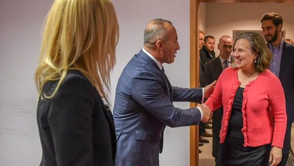 Ramuš Haradinaj na prijemu povodom Dana zahvalnosti - Sputnik Srbija