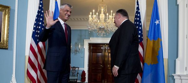 Хашим Тачи и Мајк Помпео у Вашингтону - Sputnik Србија