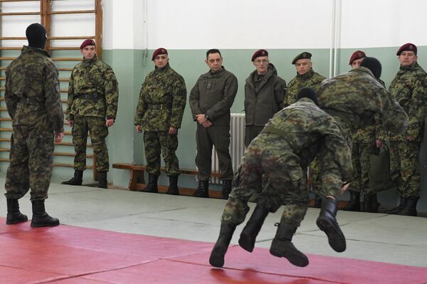 Припадници специјалне бригаде демонстрирају своје умеће. Припадници специјалне бригаде демонстрирају своје умеће. - Sputnik Србија