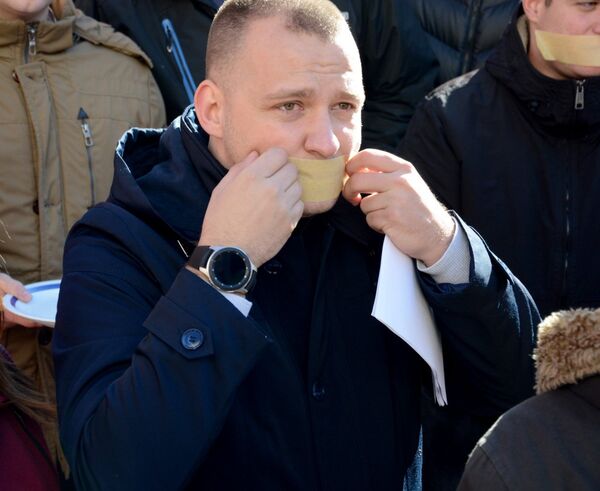Student prorektor Nemanja Biševac, jedan od organizatora protesta. Student prorektor Nemanja Biševac, jedan od organizatora protesta. - Sputnik Srbija