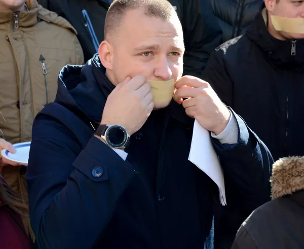 Студент проректор Немања Бишевац, један од организатора протеста. Студент проректор Немања Бишевац, један од организатора протеста. - Sputnik Србија