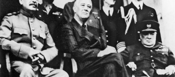Техеранска конференција, Френклин Рузвелт, Винстон Черчил и Јосиф Стаљин - Sputnik Србија