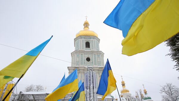 Ukrajinske zastave na ujediniteljskom saboru u Kijevu - Sputnik Srbija