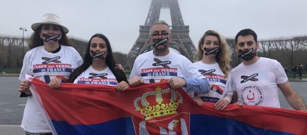 Протест у Француској у знак подршке Србима на КиМ - Sputnik Србија