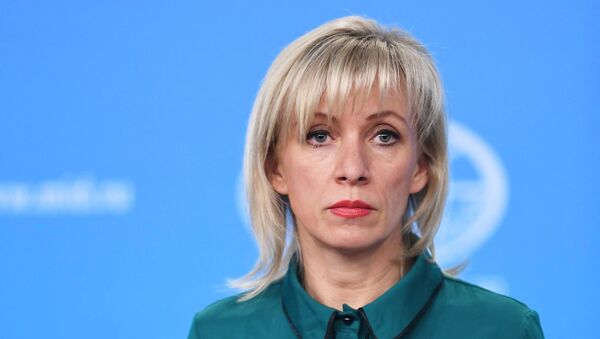 Portparolka Ministarstva spoljnih poslova Rusije Marija Zaharova tokom redovnog brifinga - Sputnik Srbija