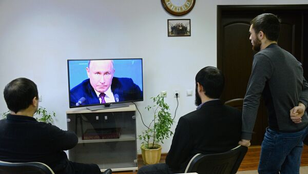 Годишња велика конференција за штампу председника Русије Владимирa Путинa - Sputnik Србија