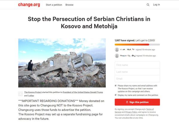 Peticija na sajtu „change.org“ - Sputnik Srbija