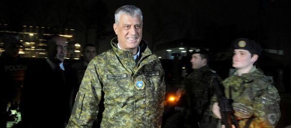 Хашим Тачи у униформи војске тзв. Косова - Sputnik Србија