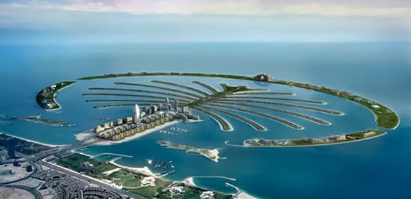 Ostrvo vila i nebodera: arhipelag Palma Džumejra, Dubai, UAE Ostrvo vila i nebodera: arhipelag Palma Džumejra, Dubai, UAE - Sputnik Srbija