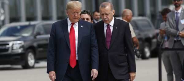 Donald Tramp i Redžep Tajip Erdogan na samitu NATO u Briselu 11. jula 2018. - Sputnik Srbija