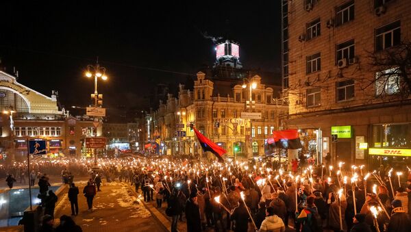Na ulicama Kijeva proslava rođendana ozloglašenog naciste (video) - Sputnik Srbija