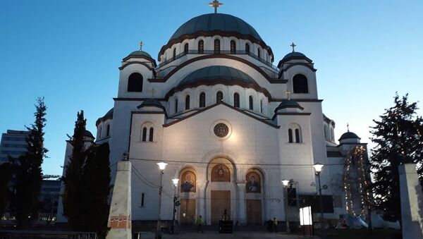 Завршне припреме испред Храма Светог Саве - Sputnik Србија