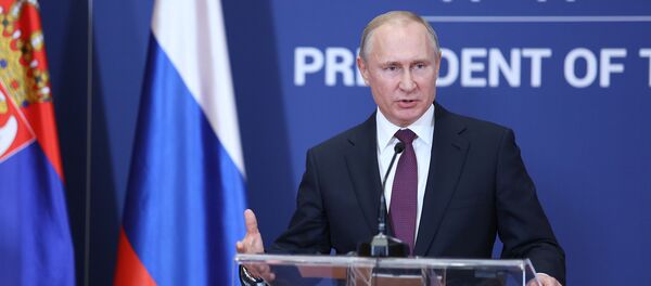 Руски председник Владимир Путин на конференцији за медије у Београду - Sputnik Србија