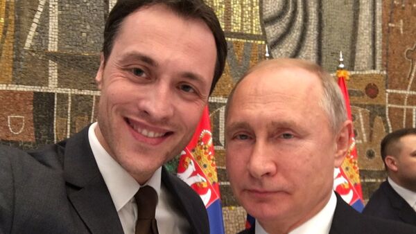 Vladimir Putin i Marko Milačić - Sputnik Srbija