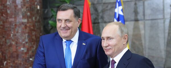 Ruski predsednik Vladimir Putin i predsednik Republike Srpske Milorad Dodik u Beogradu. Ruski predsednik Vladimir Putin i predsednik Republike Srpske Milorad Dodik u Beogradu. - Sputnik Srbija