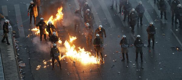 Protest u Atini zbog dogovora s Makedonijom - Sputnik Srbija