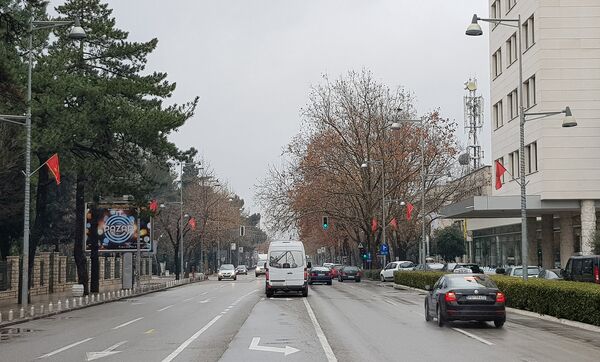 Podgorica okićena albanskim zastavama - Sputnik Srbija