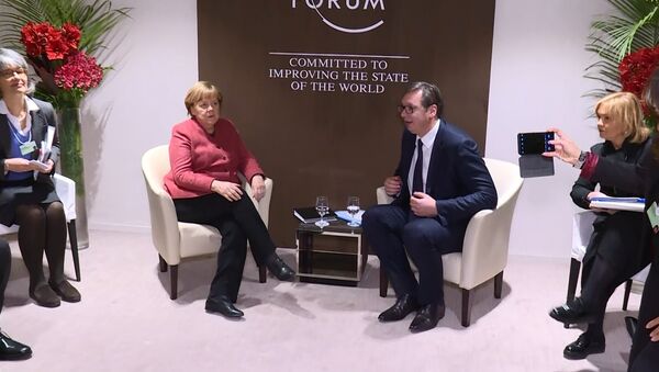 Angela Merkel i Aleksandar Vučić  - Sputnik Srbija