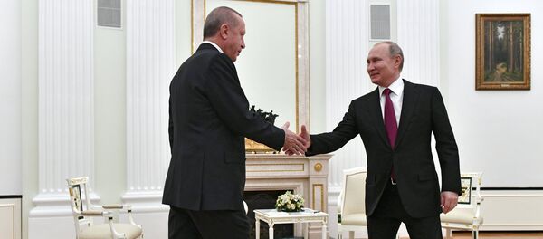 Председници Турске и Русије Реџеп Тајип Ердоган и Владимир Путин на састанку у Москви Председници Турске и Русије Реџеп Тајип Ердоган и Владимир Путин на састанку у Москви - Sputnik Србија