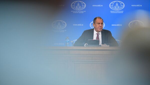 Министар спољних послова Русије Сергеј Лавров на конференцији за медије у Москви - Sputnik Србија