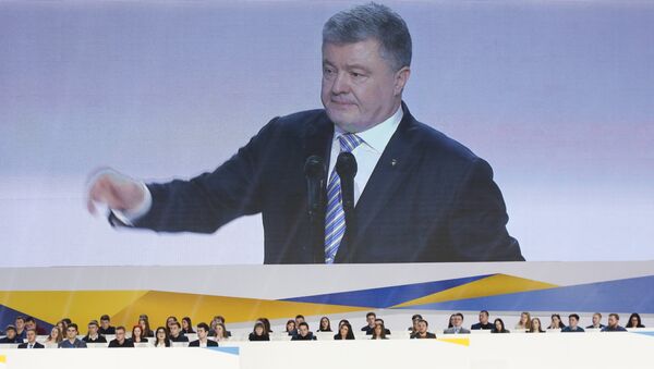 Председник Украјине Петро Порошенко обраћа се присталицама на митингу у Кијеву - Sputnik Србија