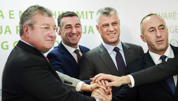 Jozef Brant, Kadri Veselji, Hašim Tači i Ramuš Haradinaj. - Sputnik Srbija
