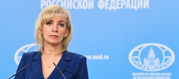 Portparolka Ministarstva spoljnih poslova Rusije Marija Zaharova na redovnom brifingu - Sputnik Srbija