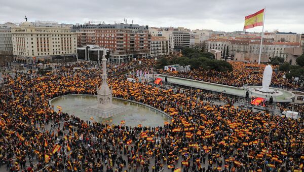 Протести у Мадриду – „За уједињену Шпанију, избори сада“ - Sputnik Србија