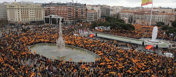 Protesti u Madridu – „Za ujedinjenu Španiju, izbori sada“ - Sputnik Srbija