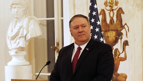 Амерички државни секретар Мајк Помпео на конференцији за медије током посете Пољској - Sputnik Србија
