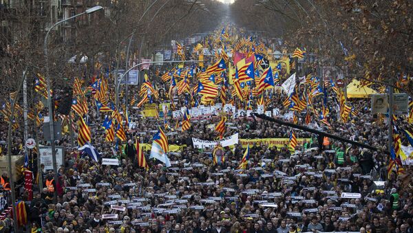 Veliki protest katalonskih separatista u Barseloni - Sputnik Srbija