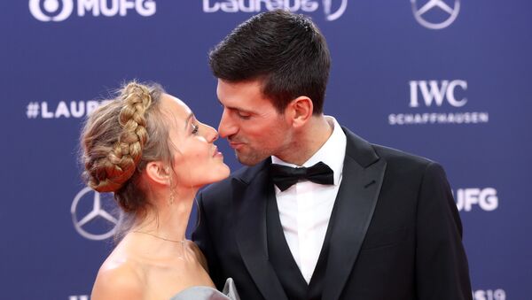 Jelena i Novak Đoković na dodeli nagrade Laureus u Monaku - Sputnik Srbija