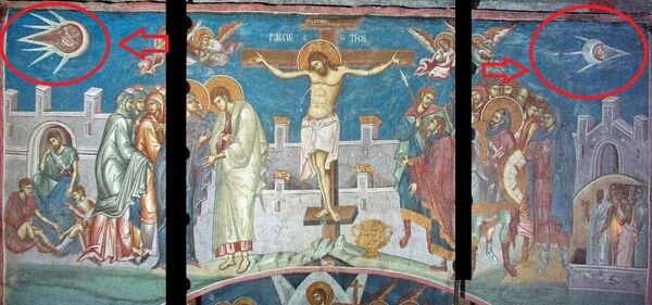 Neobični objekti na freski Raspeća decenijama su predmet debata i sporenja Neobični objekti na freski Raspeća decenijama su predmet debata i sporenja - Sputnik Srbija