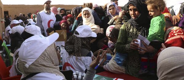 Izbeglički kamp Rukban na granici Sirije i Jordana Izbeglički kamp Rukban na granici Sirije i Jordana - Sputnik Srbija