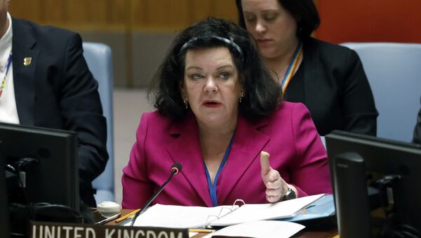 Stalna predstavnica Velike Britanije u Ujedinjenim nacijama Karen Pirs na sednici Saveta bezbednosti UN - Sputnik Srbija