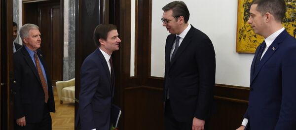 Дејвид Хејл и Александар Вучић на састанку у Београду - Sputnik Србија