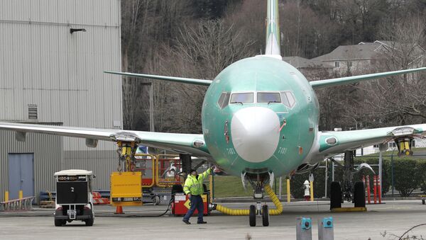 Нови Боинг 737 макс 8 испред фабрике у Рентону у држави Вашингтон у САД - Sputnik Србија