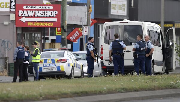 Полиција је блокирала улице након пуцњаве у џамији Ал Нур, Нови Зеланд, 15. март - Sputnik Србија