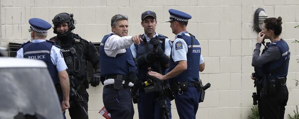 Полиција је блокирала улице након пуцњаве у џамији Ал Нур, Нови Зеланд, 15. март - Sputnik Србија