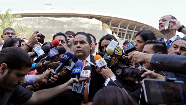 Опозициони посланик Венецуеле Серхио Вергара обраћа се медијима у Каракасу - Sputnik Србија
