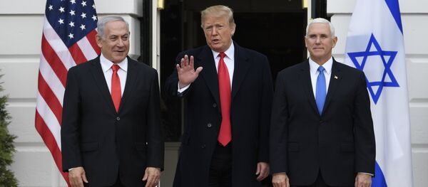 Бенјамин Нетанијаху, Доналд Трамп и Мајк Пенс - Sputnik Србија